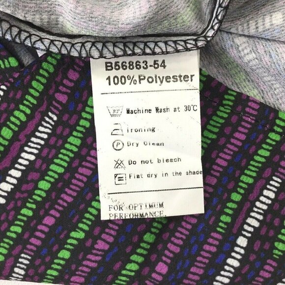 Zaful Forever Young NWT Top Blouse Size M Short Sleeve Longer Back Black Print - Picture 8 of 9